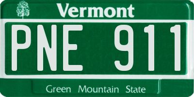 VT license plate PNE911