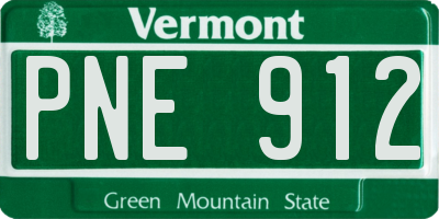 VT license plate PNE912