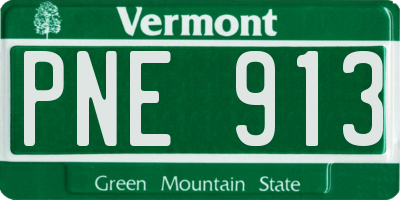 VT license plate PNE913