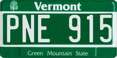 VT license plate PNE915