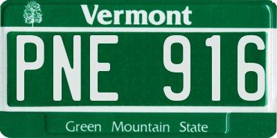 VT license plate PNE916