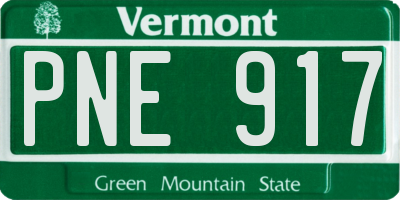 VT license plate PNE917