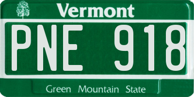 VT license plate PNE918