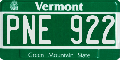 VT license plate PNE922