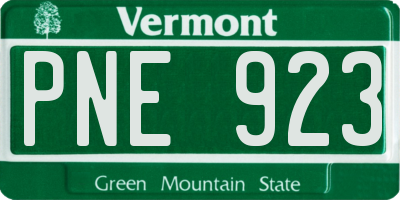 VT license plate PNE923