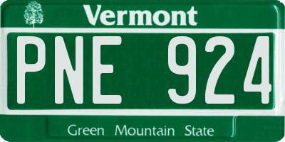 VT license plate PNE924