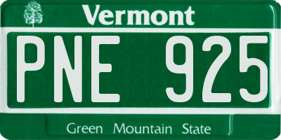 VT license plate PNE925