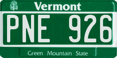 VT license plate PNE926
