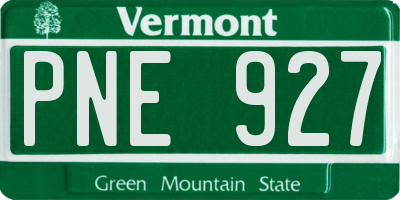 VT license plate PNE927