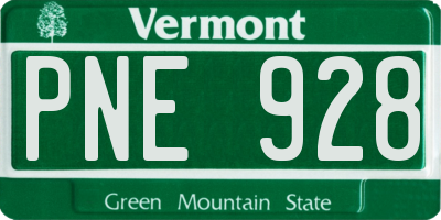 VT license plate PNE928