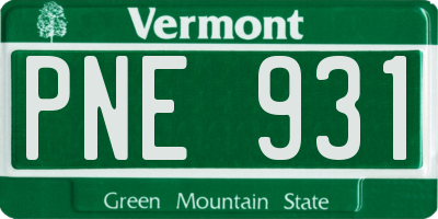 VT license plate PNE931