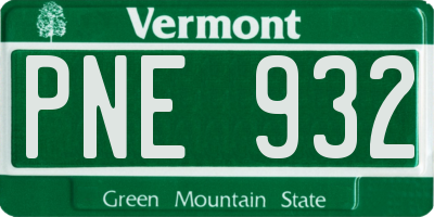 VT license plate PNE932