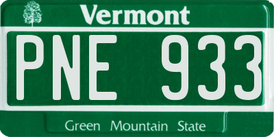 VT license plate PNE933