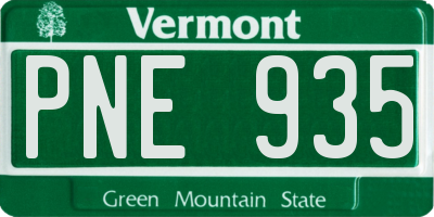 VT license plate PNE935