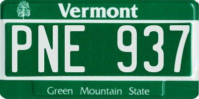 VT license plate PNE937