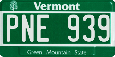 VT license plate PNE939