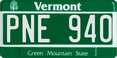 VT license plate PNE940