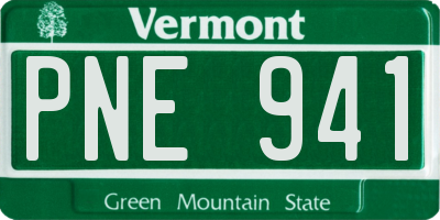 VT license plate PNE941