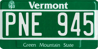 VT license plate PNE945