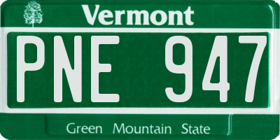 VT license plate PNE947