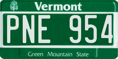 VT license plate PNE954