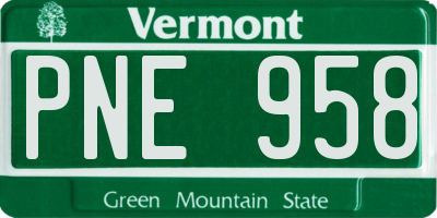 VT license plate PNE958