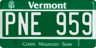 VT license plate PNE959