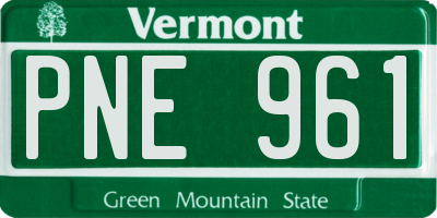 VT license plate PNE961
