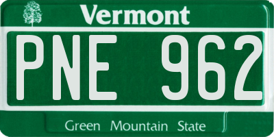 VT license plate PNE962