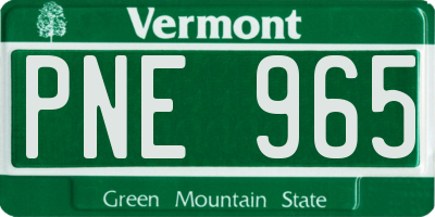 VT license plate PNE965
