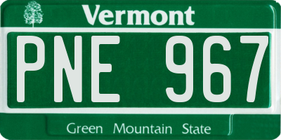 VT license plate PNE967