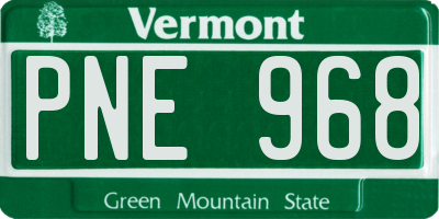 VT license plate PNE968