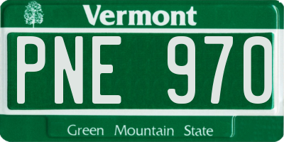 VT license plate PNE970