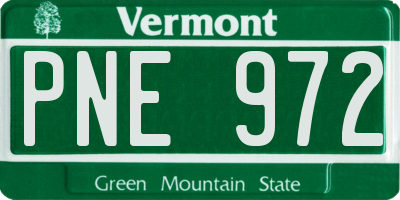 VT license plate PNE972