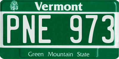 VT license plate PNE973