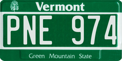 VT license plate PNE974