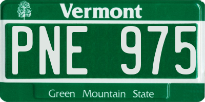 VT license plate PNE975