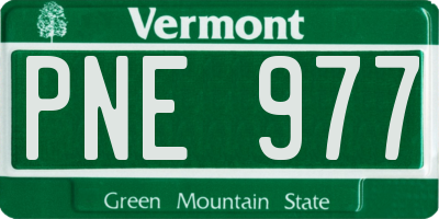 VT license plate PNE977