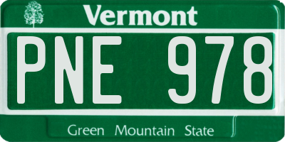 VT license plate PNE978