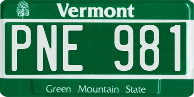 VT license plate PNE981