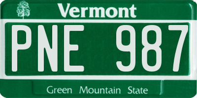 VT license plate PNE987