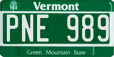 VT license plate PNE989