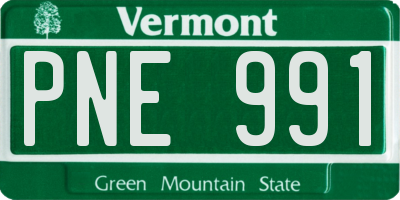 VT license plate PNE991