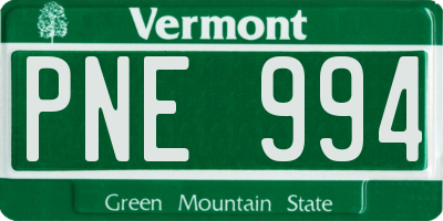 VT license plate PNE994