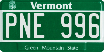 VT license plate PNE996