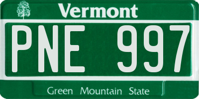 VT license plate PNE997
