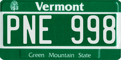 VT license plate PNE998