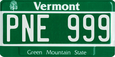 VT license plate PNE999