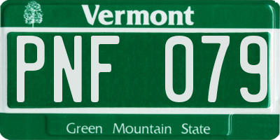 VT license plate PNF079