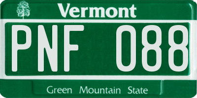 VT license plate PNF088